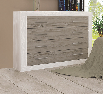 Cómoda 4 cajones Andersen Pino-Gris