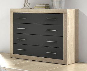 Cómoda 4 cajones Cambrian-Grafito
