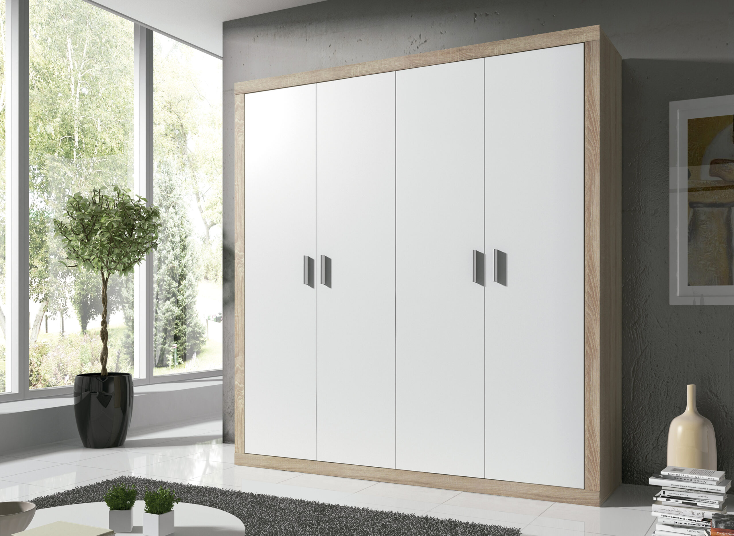 Armario 4 puertas Cambrian-Blanco