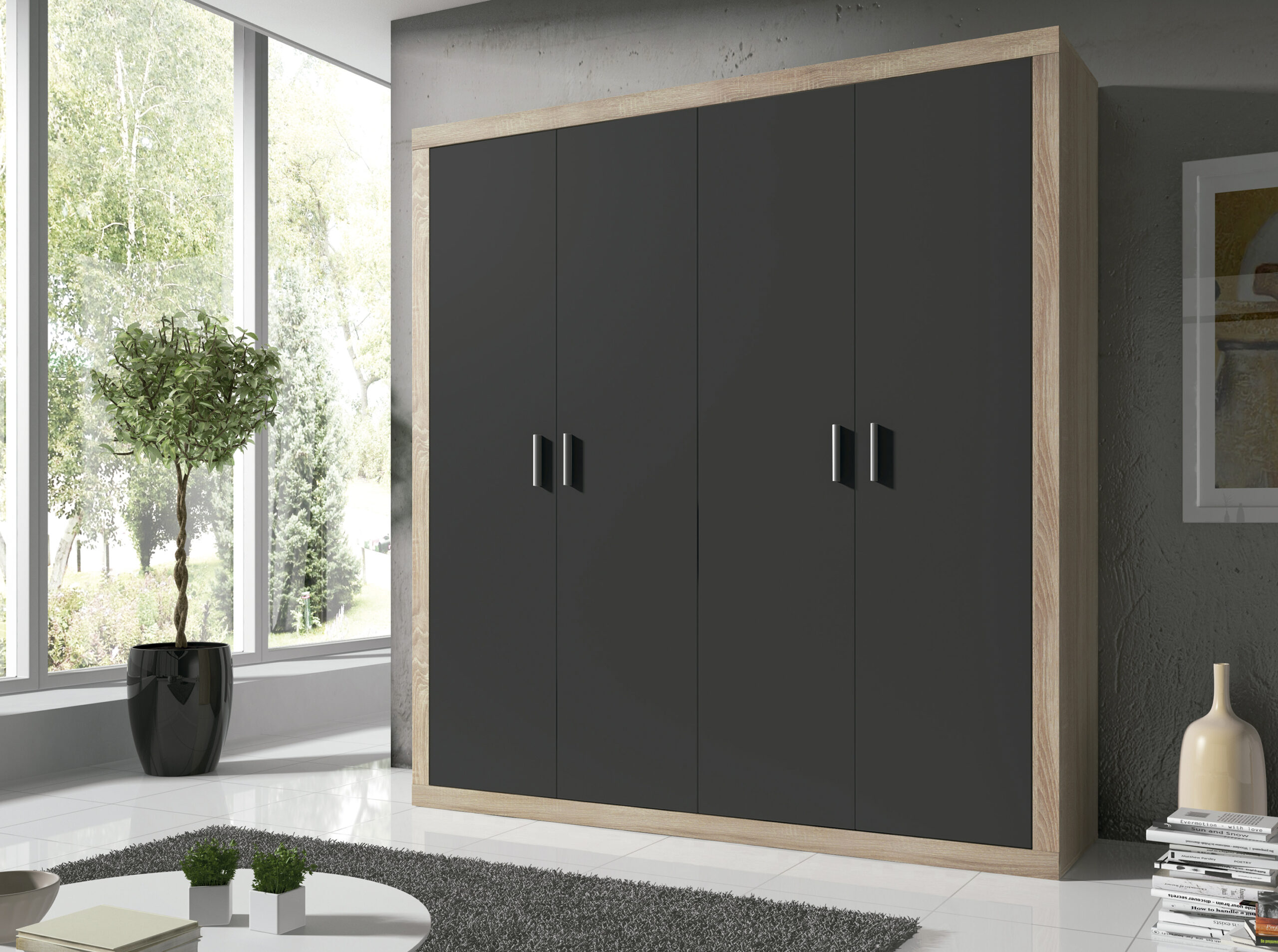 Armario 4 puertas Cambrian-Grafito