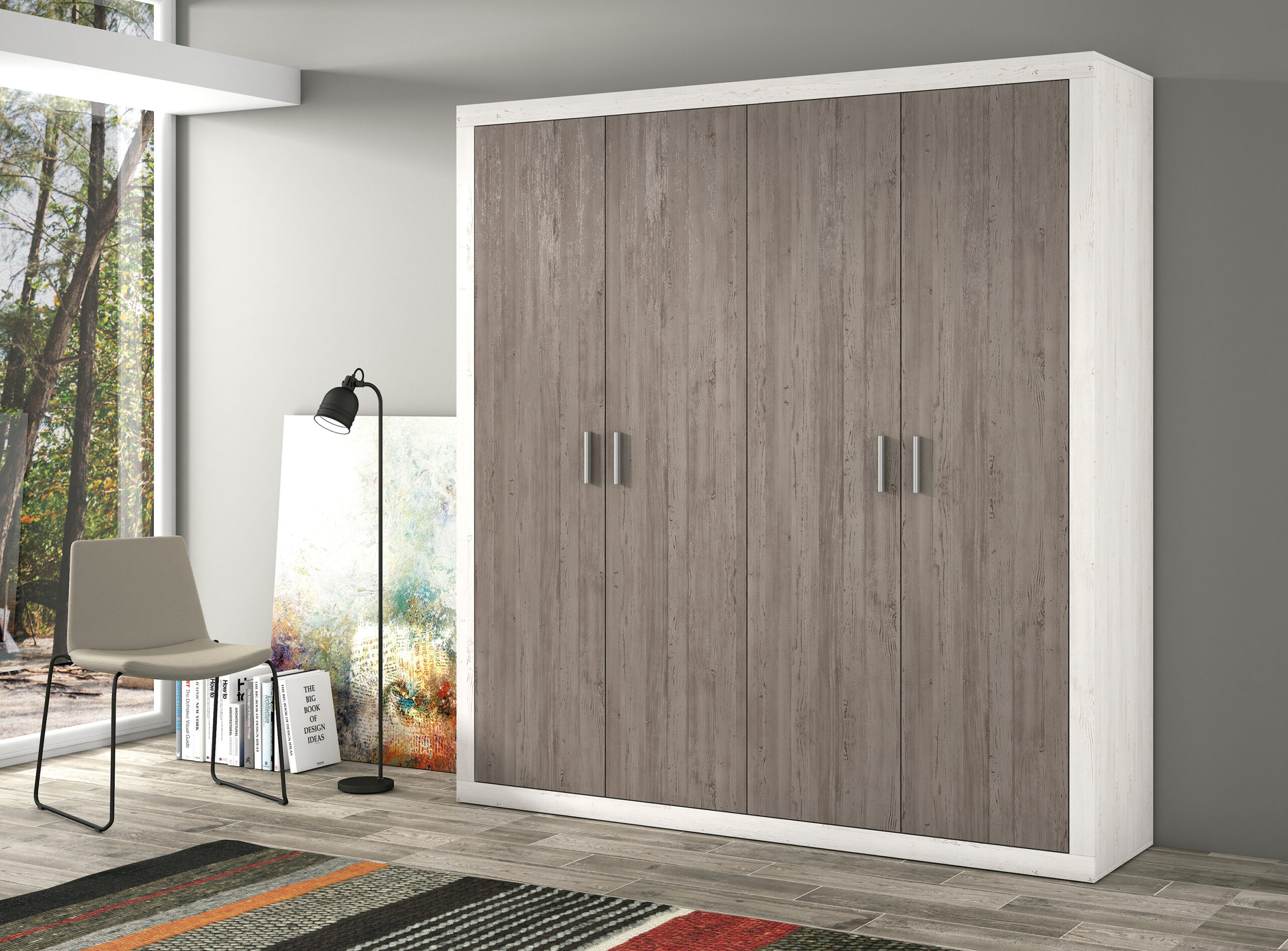 Armario 4 puertas Andersen Pino-Gris