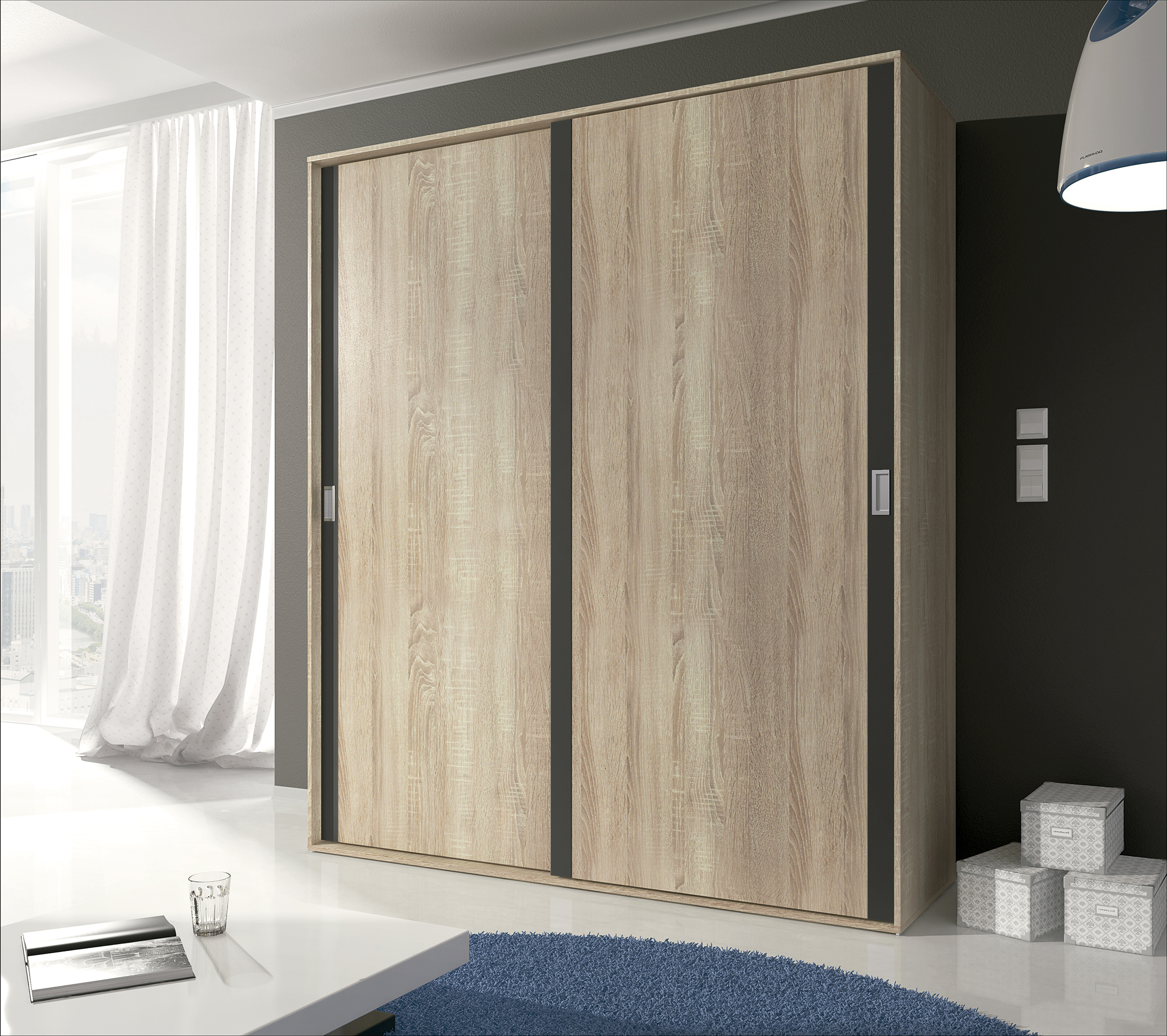 Armario puertas correderas Cambrian-Grafito