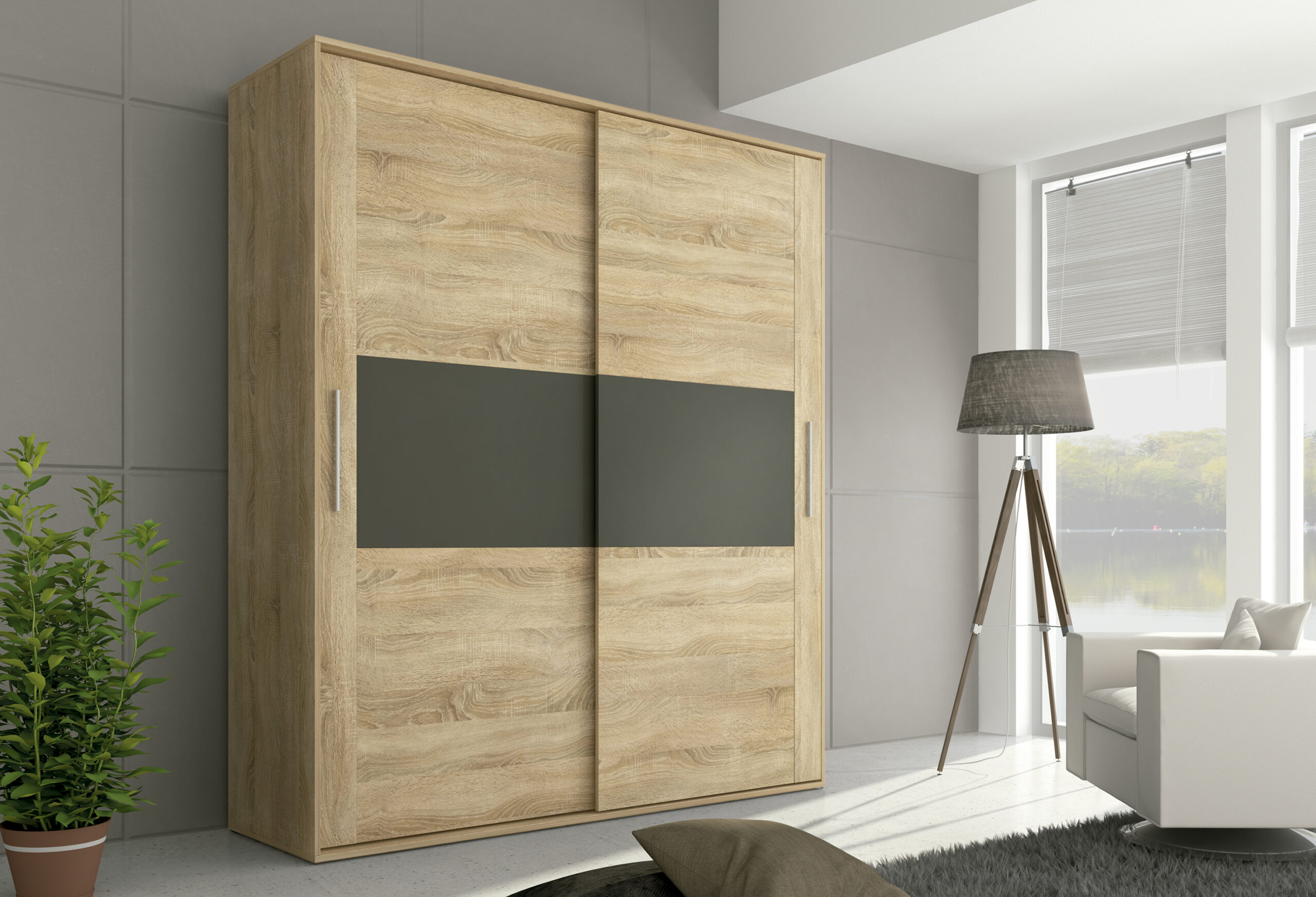 Armario puertas correderas Cambrian-Grafito