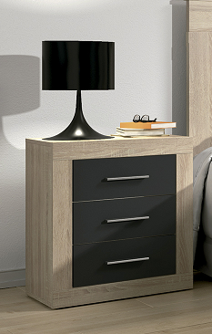 Mesita de noche Lara Cambrian-Grafito